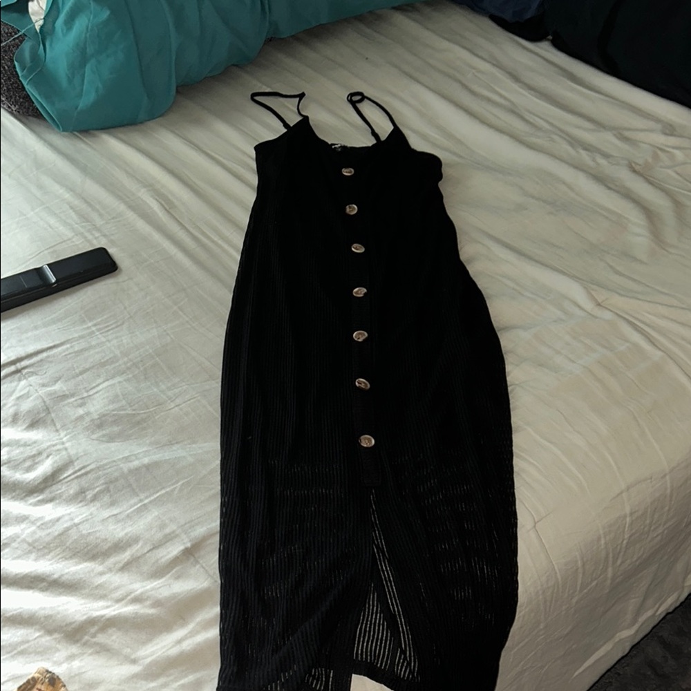 Express Black Spaghetti Strap Midi Sundress